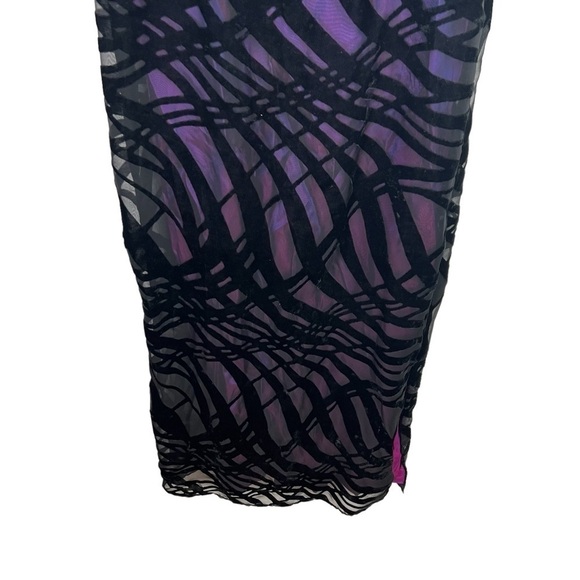 Arianna by Rachel Kaye Vintage Black Purple Velvet Claudie Dress NWT Size 6P - Picture 4 of 12